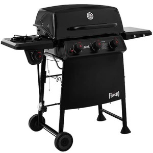 FEASTO 4-Burner Propane Gas Grill with All-Porcelain-Enamel Body, 38,000 BTU and 504 Sq. in. Cooking Space