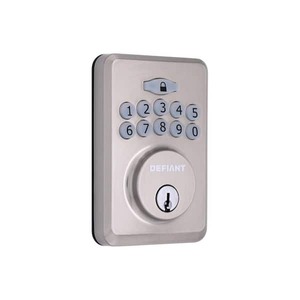 Defiant Radius Satin Nickel Single Cylinder Keypad Deadbolt Lock