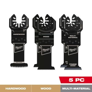 Milwaukee OPEN-LOK Variety Oscillating Blade Set w Japanese Hardwood Blade (5-Piece)