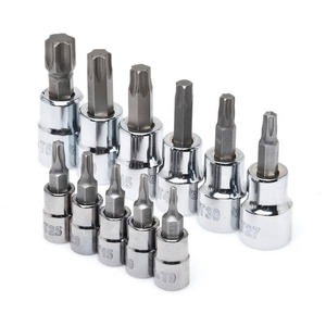 Husky 14 and 38 in. Drive Torx Bit Socket Set (11-Piece)