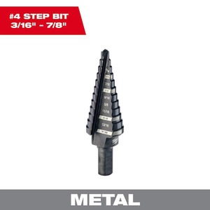 Milwaukee 316 in. - 78 in. #4 Black Oxide Step Drill Bit (12-Steps)