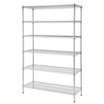 HDX 6-Tier Commercial Grade Heavy Duty Steel Wire Shelving Unit in Chrome (48 in. W x 72 in. H x 18 in. D)