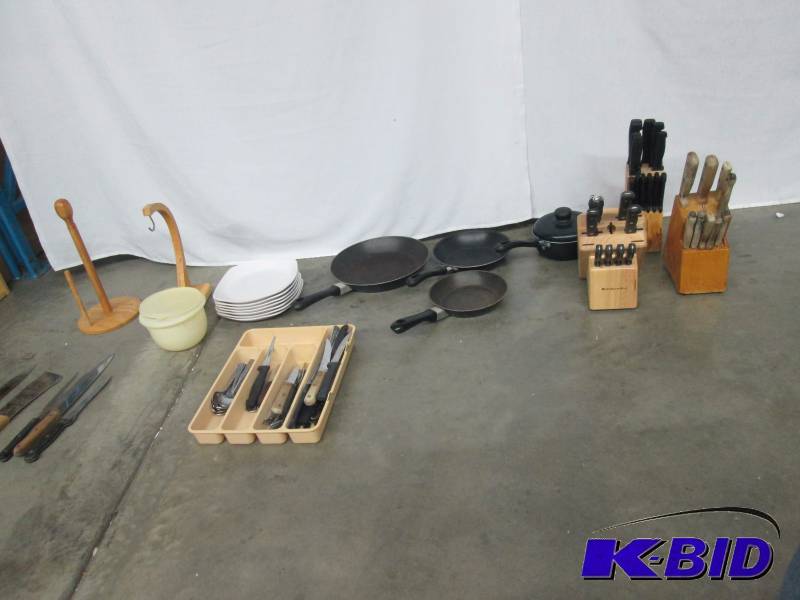 Kitchen Plates, Knives, Silverware, Pans and More