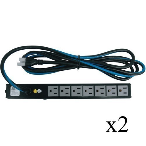 (2) Middle Atlantic PD-715SC-NS 7-Outlet Slim Power Strips - NEW IN BOX