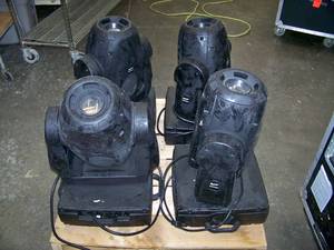 Intelligent Pro Lighting Fixture LOT - Four (4) Elation Design Spot 250 Hybrid Intelligent Spot Wash Lights - please see condition notes