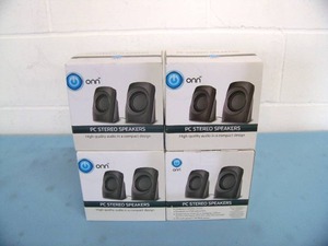(4 Pairs) ONN Compact High-Quality USB-Powered Audio Stereo PC  Computer Speakers - NEW IN BOX