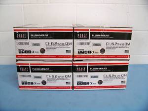 (4) Phase Technologies CI-6.2s VIII QM Round 6.5 Two-Way Switchable Flush Mount In-Ceiling Speakers  Loudspeakers - NO Grilles or Mounting Rings - NEW IN BOX