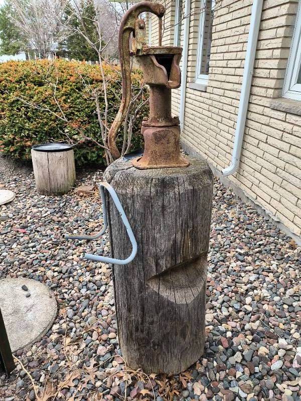 outdoor antique water pump