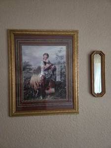 The Shepardess & Vintage Gold Ornate Mirror