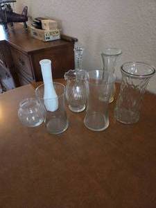 Vintage crystal vases and more