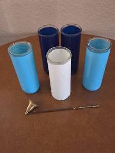 Multi Color tall candle jar holders