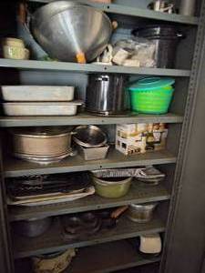 WHOLE CABINET FULL Lot full of pans of different sizes
