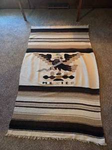 VINTAGE Mexican Saltillo Serape Blanket