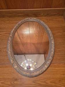VINTAGE Ornate oval mirror