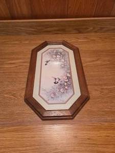 VINTAGE 1983 Framed Hummingbird lithograph print