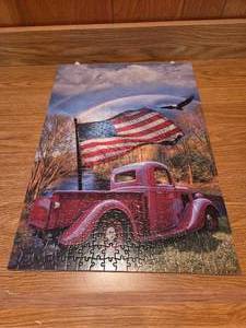 Completed Old Glory puzzle print