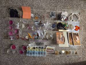 WHOLE DRAWER of small necklaces, bracelets, rosarys, pins, etc...