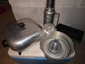 VINTAGE - Assortment of Tin goods plus Stanley coffee warmer