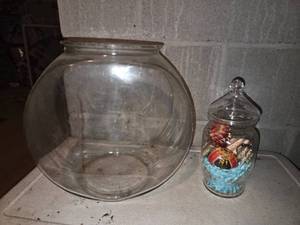 vintage small fish bowl crystal vase