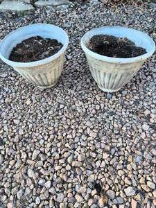 Vintage outdoor cement planters