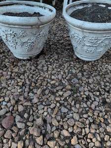 Vintage outdoor cement planters