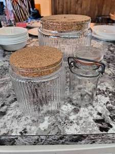 Vintage glass jars with lid