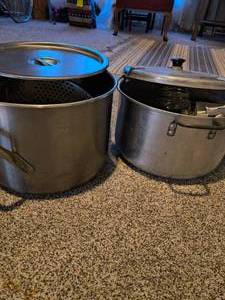 2 Vintage stainless steel pans