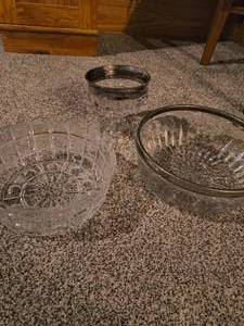 3 Vintage crystal glassware