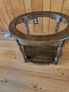 VINTAGE Coffee table with glass top