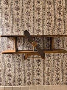 VINTAGE - Wooden Airplane shaped shelf