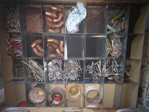 LOT of 3 trays - Variety of fasteners and construction hardware parts
