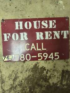 Vintage Metal For Rent Sign