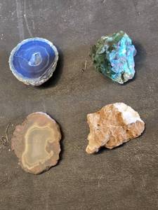 Lot of Geodes and Mineral Specimens Including Agate and Azurite - Small