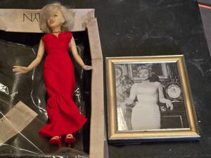 Marilyn Monroe Collectible Doll and Framed Photo - Doll 17.5