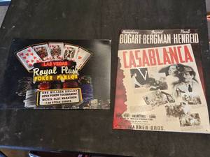 Las Vegas Royal Flush Poker Parlor and Casablanca Movie Tin Signs