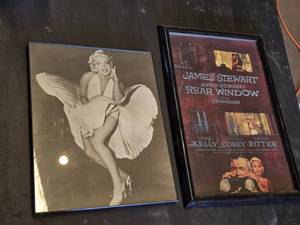 Framed Posters Alfred Hitchcocks Rear Window and Iconic Marilyn Monroe Image