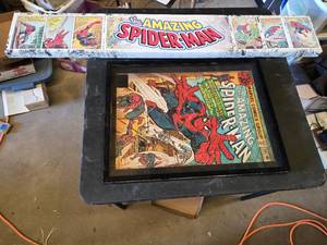Large Framed Spider-Man Comic Book Cover and Art