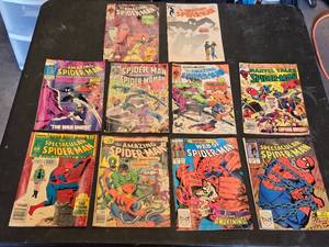 Lot of Spider-Man Comic Books including The Amazing Spider-Man, Spectacular Spider-Man, and Web of Spider-Man