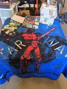Star Wars Holiday and Decor Lot Including Yoda Stocking and Baby Yoda Bag