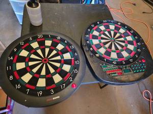 Gran Board and Halex Electronic Dartboards with Game Selection and Scoring Displays