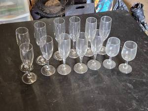 Set of 13 Assorted Wine and Champagne Glasses