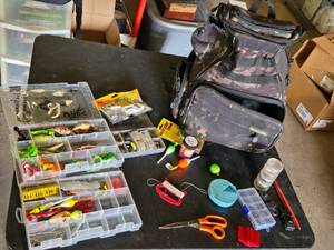 Rodeel Fishing Tackle Backpack with Assorted Fishing Gear