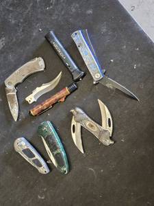 Lot of Folding Knives and Blades Including Multi-Tools and Decorative Knives for Parts or Repair