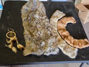 Faux Fur Shaul, 2 Fur Colllars and Dreamcatcher