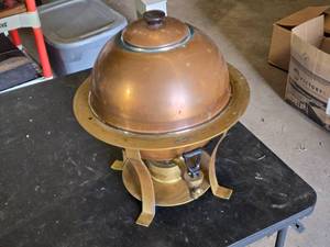 Antique Copper and Brass Samovar with Burner