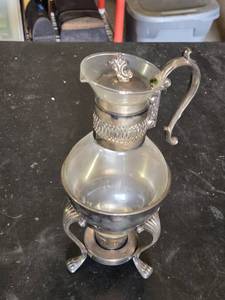 F.B. Rogers Silver Co. Glass and Metal Coffee Carafe with Warmer
