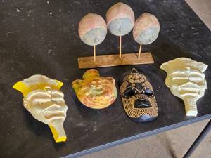 Various Decorative Masks and Sculptures