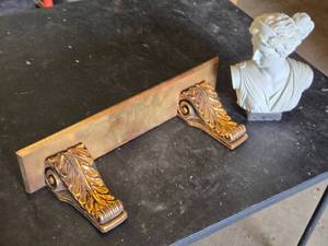 Bust of Diana Sculpture by G. Ruggeri with Decorative Corbels, Made in Italy