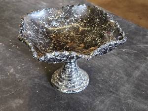 Black Marble Finish Pedestal Bowl