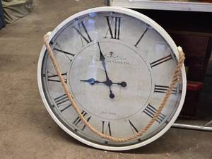 Glenmont Clock Co. Large Wall Clock with Rope Hanger - 27.5